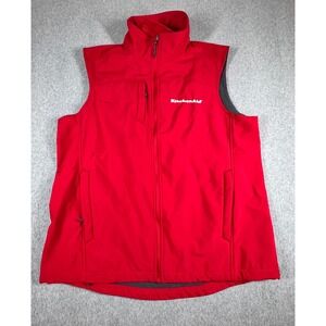 Elevate Vest Men's L Red Full Zip Vest Large Kitchen Aid Logo Pockets Sleeveless